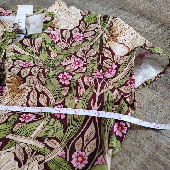 Morris & Co x H&M Womens Cottagecore Botanical Dress Size 6 Pimpernel Romantic - Picture 9 of 12